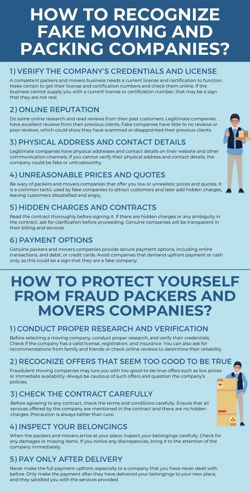 How to Recognize Fake Moving and Packing Companies infographic