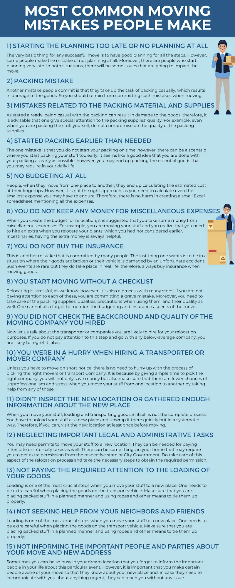 Understand Most Common Moving Mistakes People Make Infographic